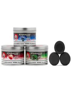 Starbuzz Shisha Super Pack (Choose any 3 X 250g + Quick Light Charcoal)